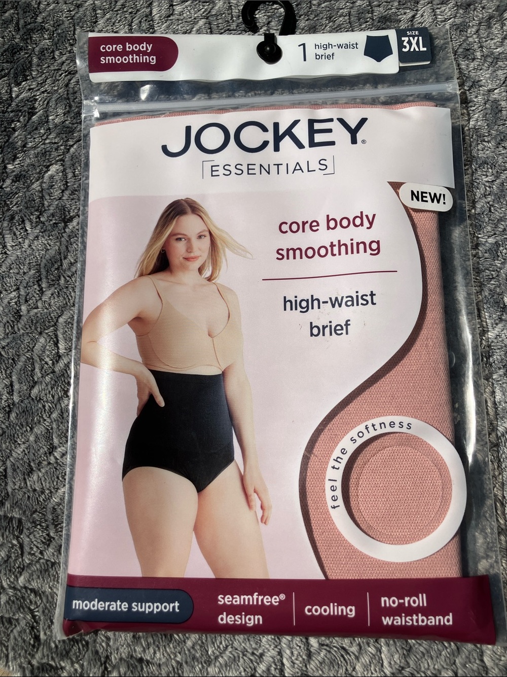 Jockey Essentials High-Waist Brief – Blush Pink Size 3 XL